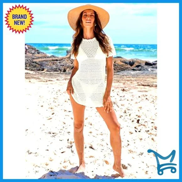 Crochet Mesh Knit Beach Dress Loose Fit Cover Up Summer Vacation Chic -  www.rajagirimanappuram.com